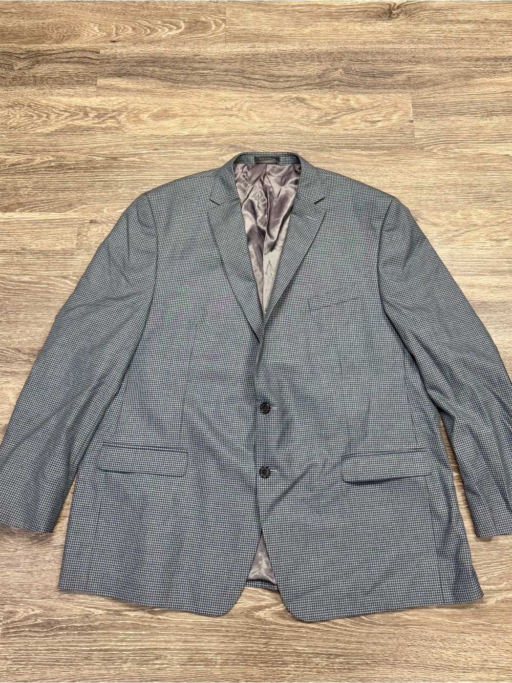 Lauren Ralph Lauren Men’s 54L Gray Micro Check Blazer Elbow Patch Sport Coat